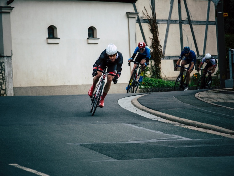 Cycling around the corner