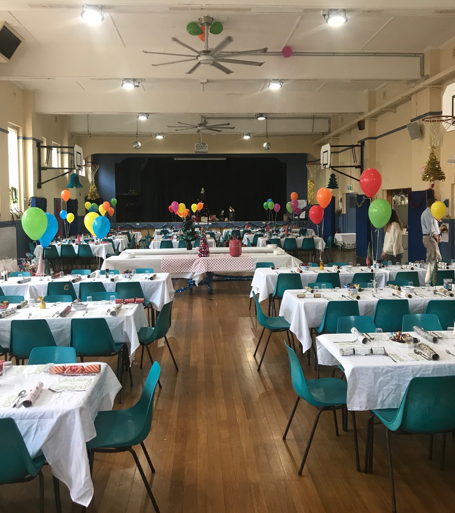 Tables all set and decorated